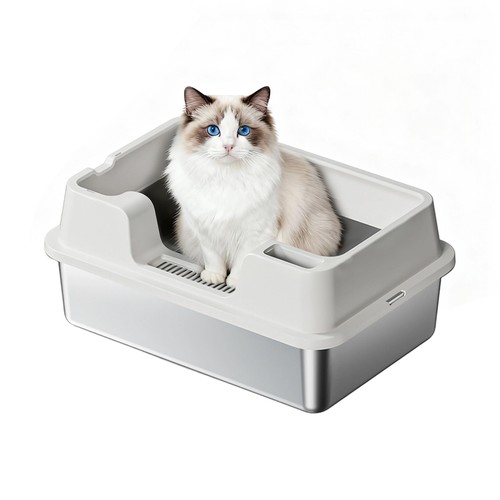 Xxl stainless steel cat - cat, litter