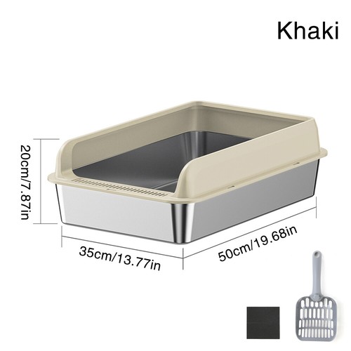 Stainless steel cat litter box - stainless,