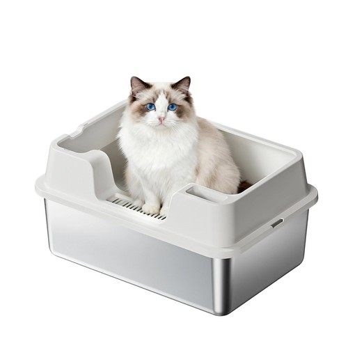 Xxl stainless steel cat litter - stainless,