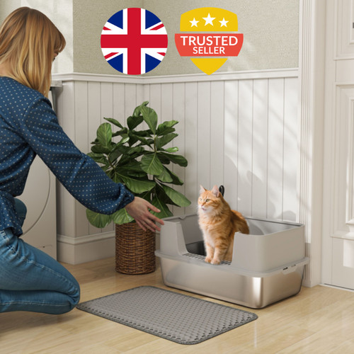 Stainless steel cat litter box - cat,