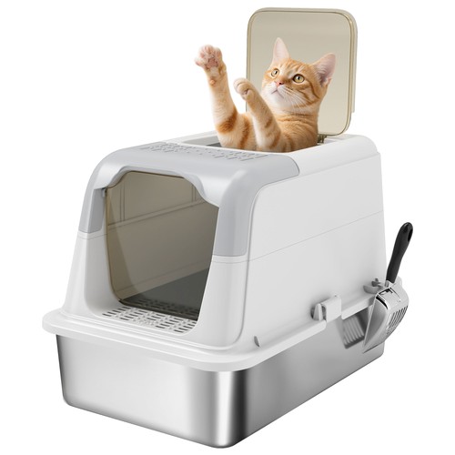 Pawhut stainless steel litter - stainless,