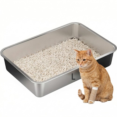 Large stainless steel litter - large,
