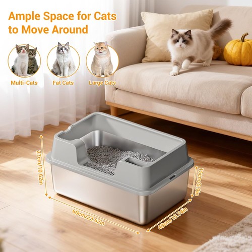 Large stainless steel pet cat - stainless,