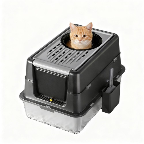 Stainless steel cat - stainless, litter