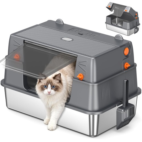 Xxl stainless steel cat litter - cat,