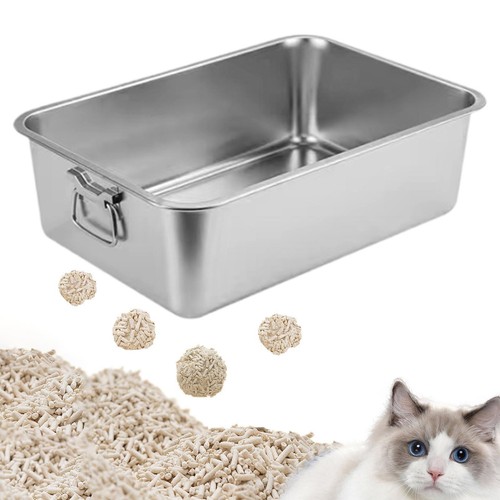 Open top pet litter toilet - open,