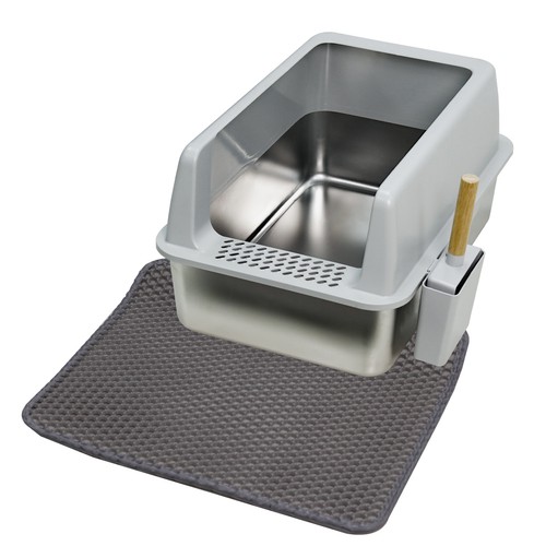 Jumbo cat litter pan stainless - pan,