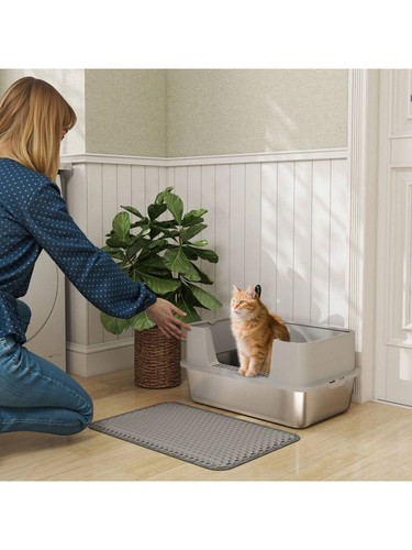 Pawhut stainless steel litter - stainless,