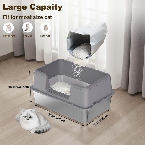 Stainless steel cat - steel, litter