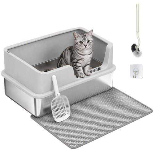 Pawhut stainless steel cat - pawhut,