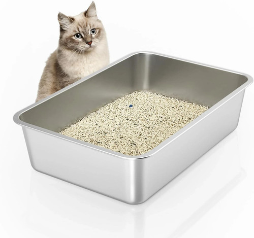 Stainless steel cat - steel, litter