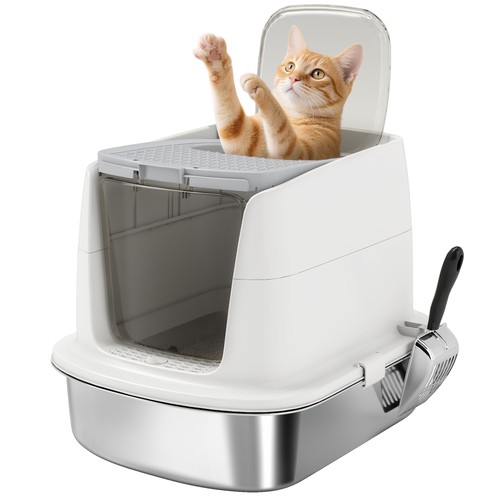 Pawhut stainless steel litter - pawhut,