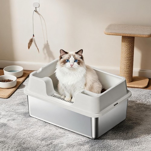 Large stainless steel cat - steel,