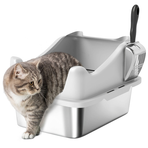 Pawhut stainless steel cat - stainless,