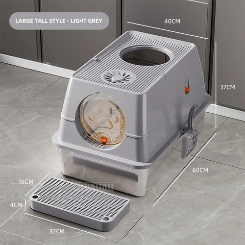 Stainless steel cat - steel, litter