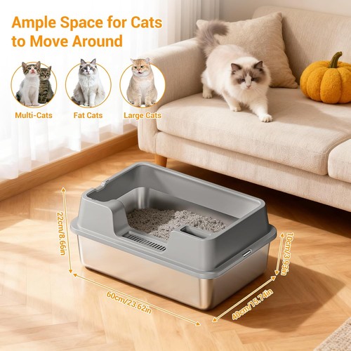 Stainless steel large pet cat - large,