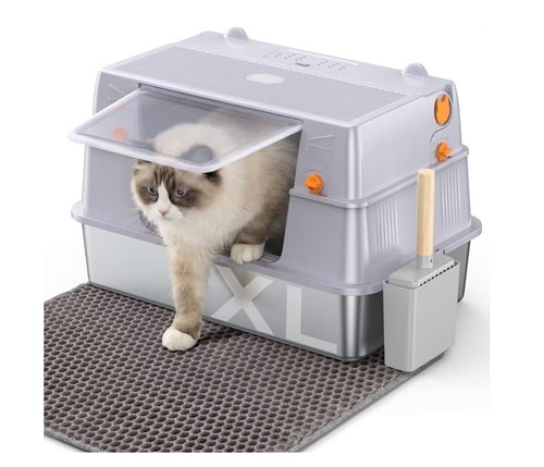 Stainless steel cat - steel, litter