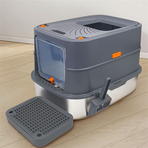 Stainless steel cat litter box - cat,
