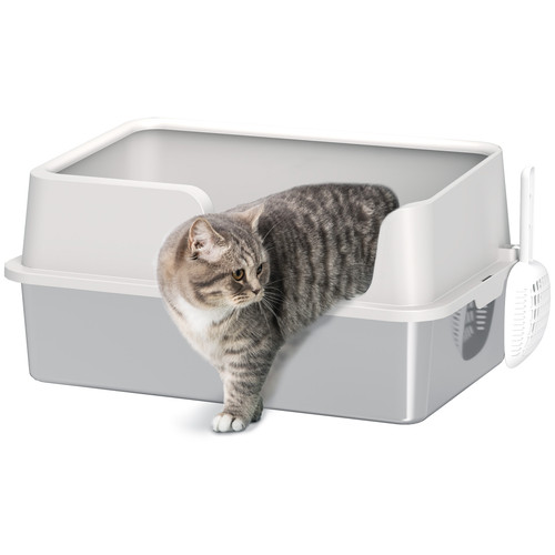 Pawhut stainless steel litter - steel,