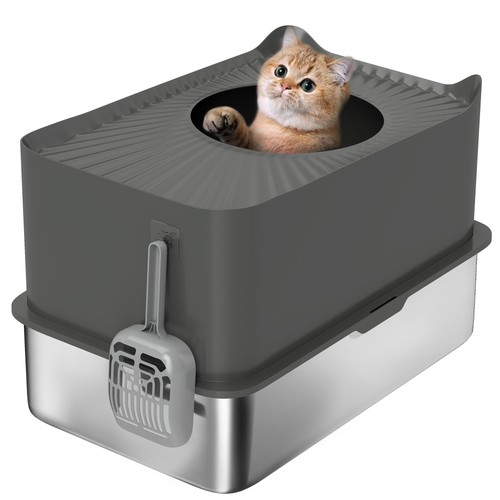 Pawhut stainless steel litter - stainless,