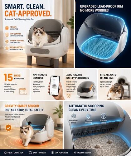Automatic self cleaning - self-cleaning, cat