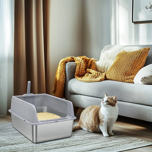 Stainless steel litter box - stainless,