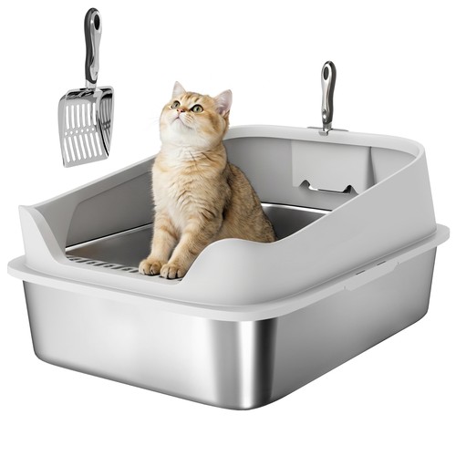 Pawhut xxl stainless steel cat - stainless,
