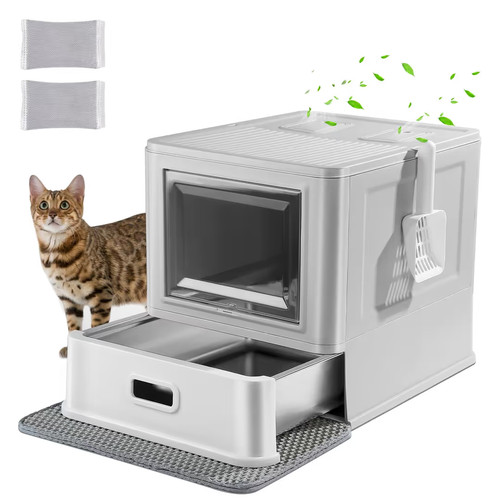 Stainless steel cat - litter, box