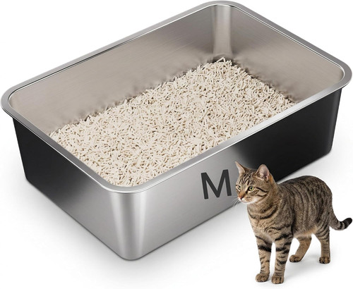 Stainless steel cat - steel, litter