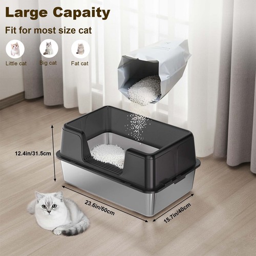 Stainless steel litter box - steel,
