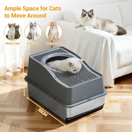 Stainless steel litter box - stainless,