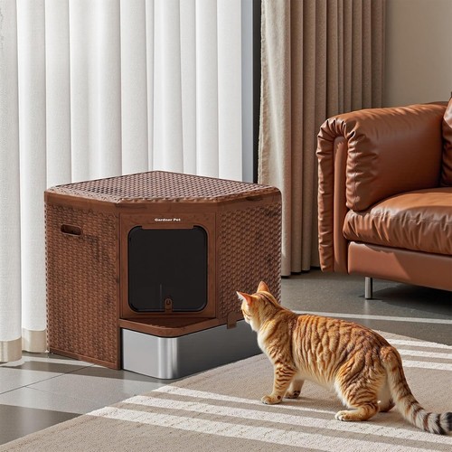 Cat litter box stainless steel - cat,